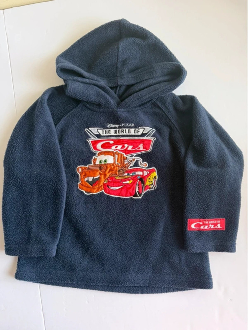 Vintage Disney Pixar Cars Toddler Size 3T Navy Blue Fleece Hoodie